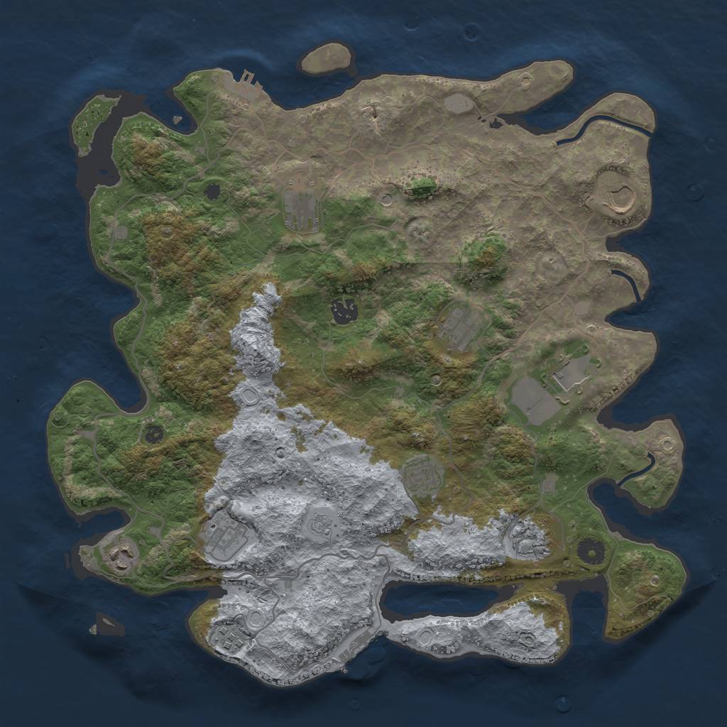 Rust Map: Procedural Map, Size: 4000, Seed: 139406705, 17 Monuments