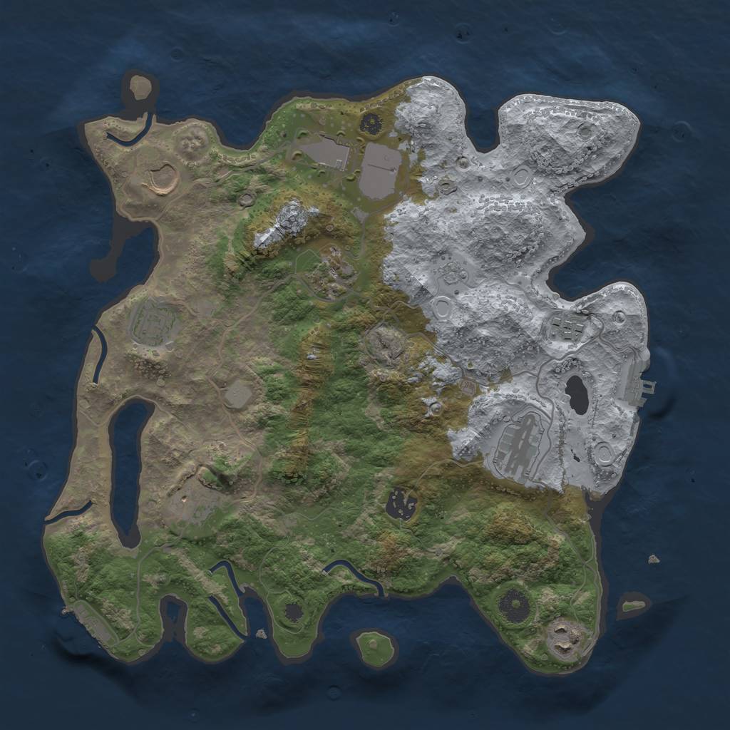 Rust Map: Procedural Map, Size: 3500, Seed: 88336284, 15 Monuments