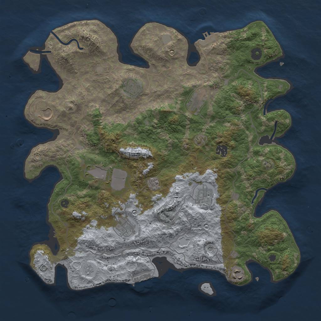 Rust Map: Procedural Map, Size: 4000, Seed: 772565392, 16 Monuments