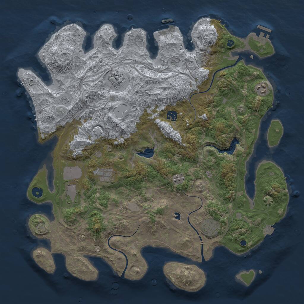 Rust Map: Procedural Map, Size: 4250, Seed: 154276, 13 Monuments