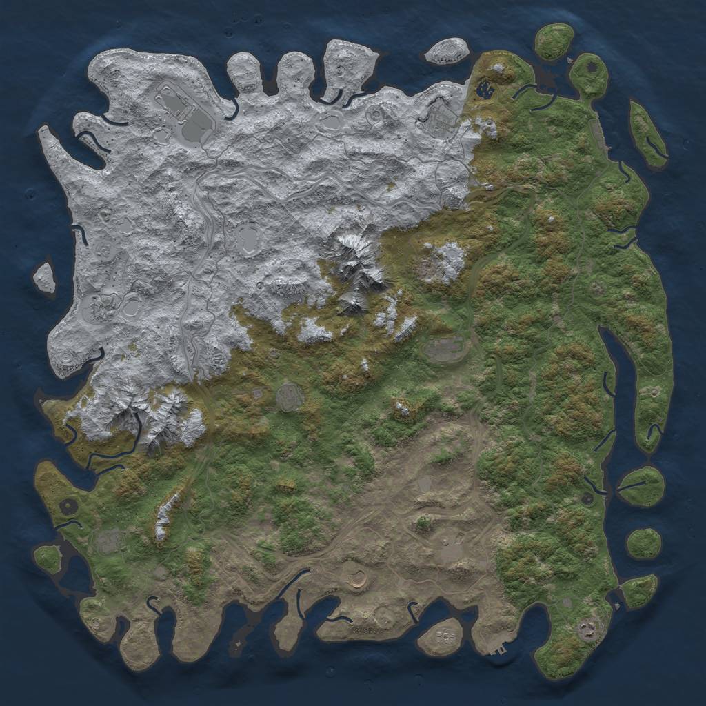 Rust Map: Procedural Map, Size: 6000, Seed: 81936181, 18 Monuments