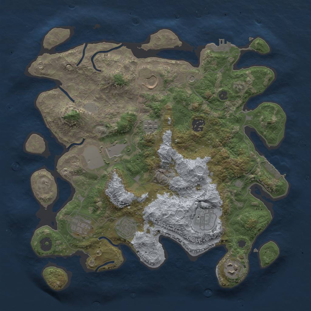 Rust Map: Procedural Map, Size: 3500, Seed: 22661097, 14 Monuments