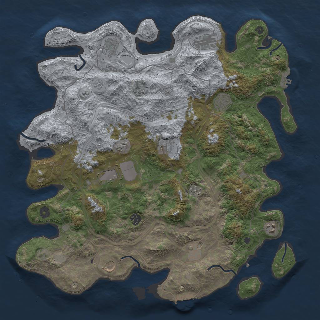 Rust Map: Procedural Map, Size: 4252, Seed: 530321564, 17 Monuments