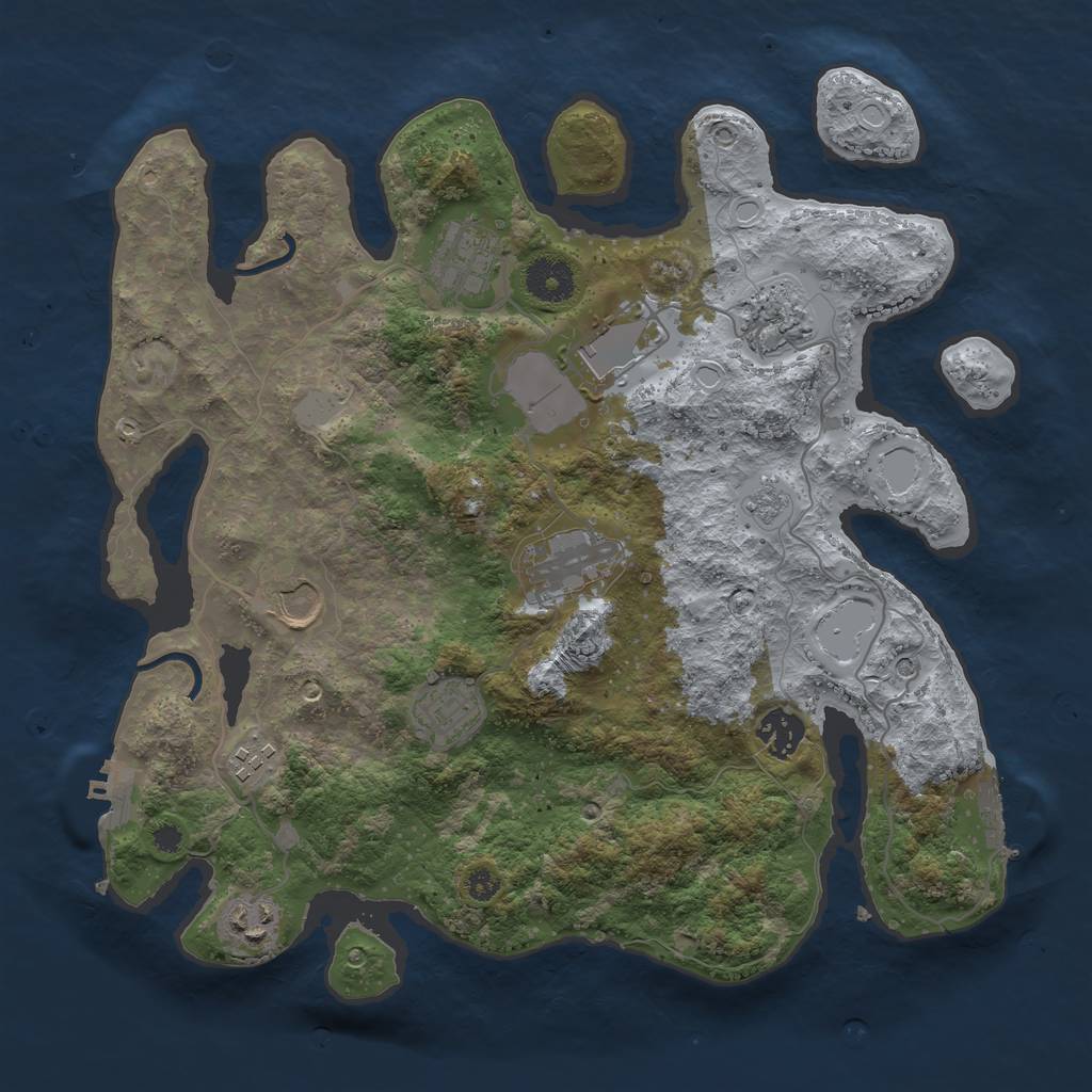Rust Map: Procedural Map, Size: 3500, Seed: 124572358, 16 Monuments