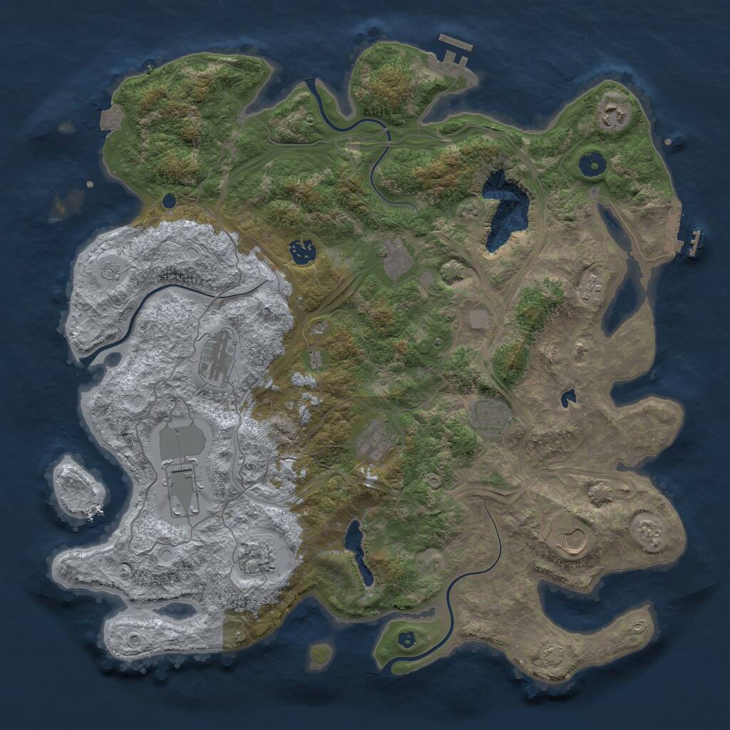 Rust Map: Procedural Map, Size: 4250, Seed: 638811241, 16 Monuments