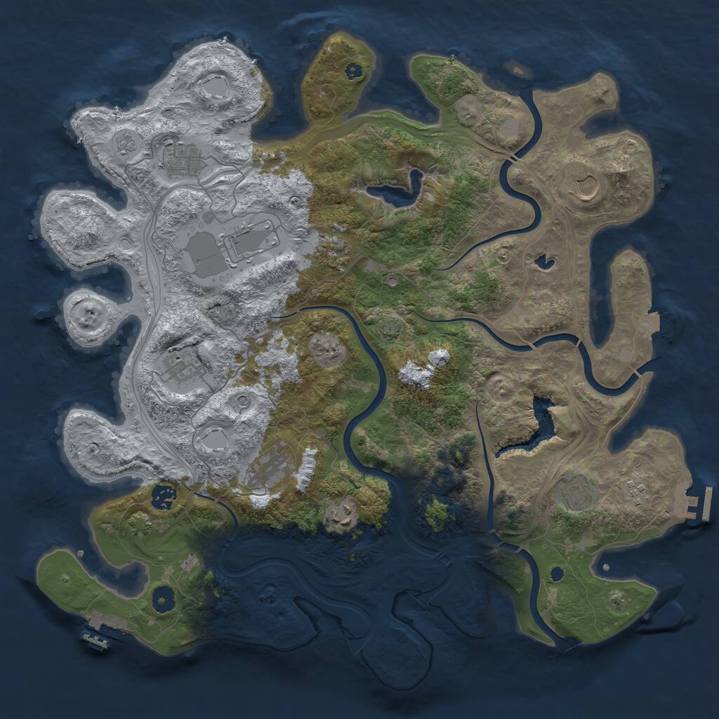 Rust Map: Procedural Map, Size: 4250, Seed: 1154068262, 16 Monuments