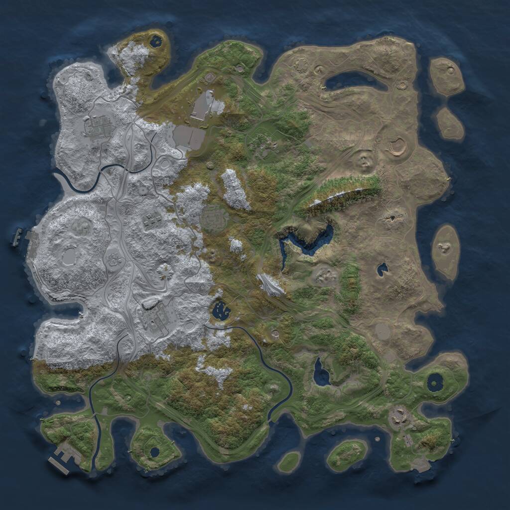 Rust Map: Procedural Map, Size: 4300, Seed: 1102488079, 15 Monuments