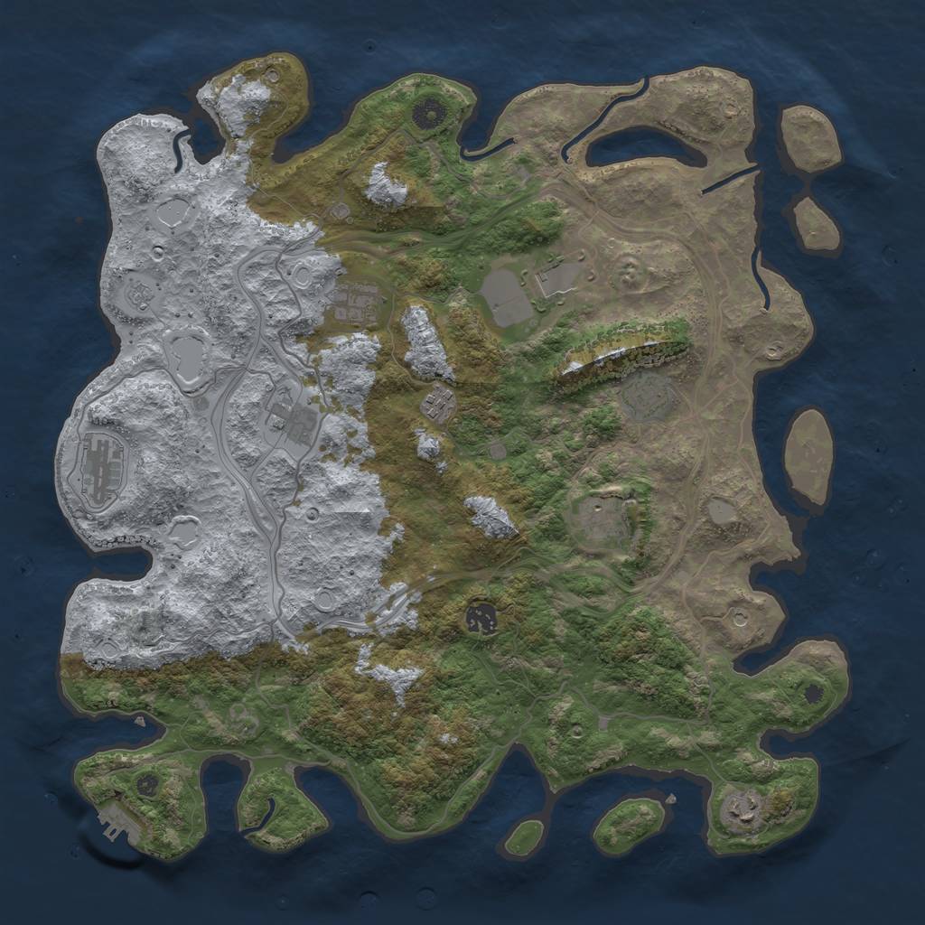 Rust Map: Procedural Map, Size: 4300, Seed: 1102488079, 15 Monuments