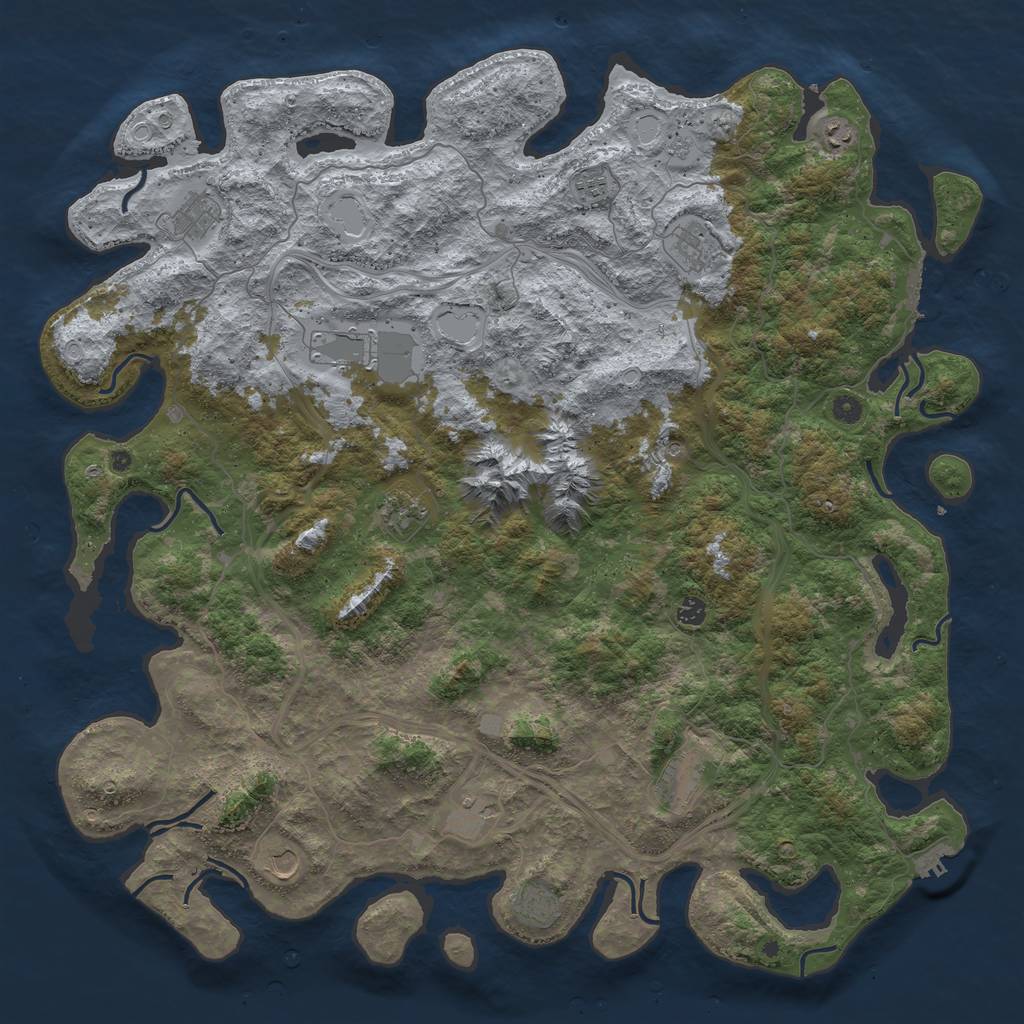 Rust Map: Procedural Map, Size: 5250, Seed: 1234, 18 Monuments