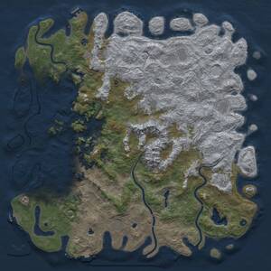 Thumbnail Rust Map: Procedural Map, Size: 6000, Seed: 32852, 17 Monuments