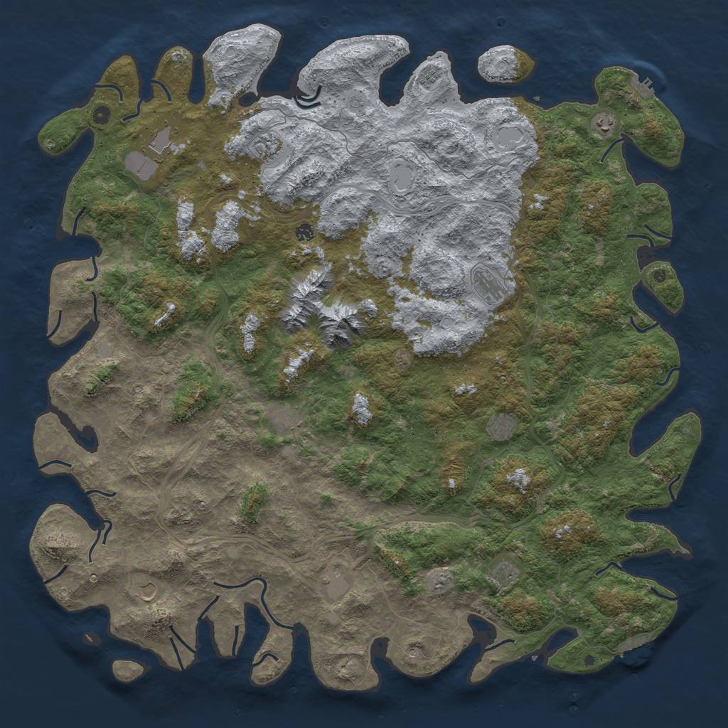Rust Map: Procedural Map, Size: 6000, Seed: 1611028420, 18 Monuments