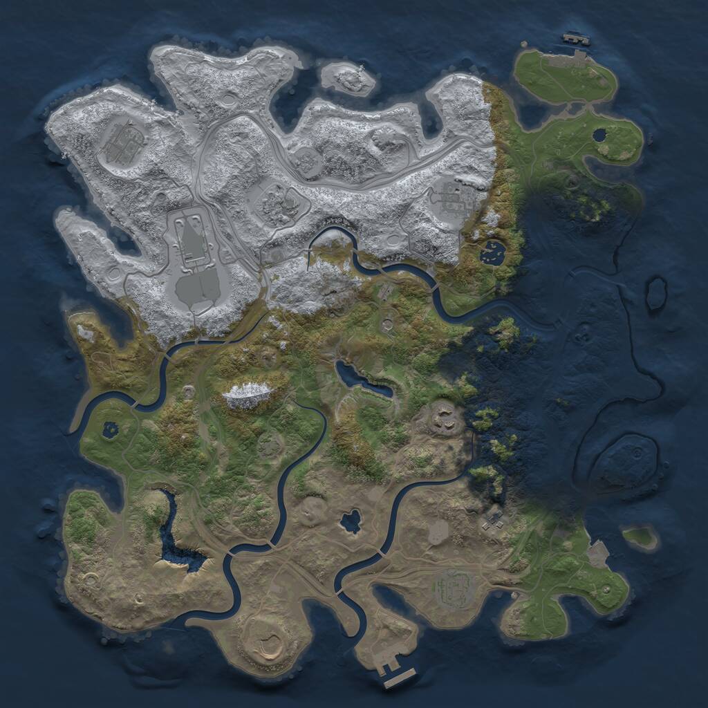 Rust Map: Procedural Map, Size: 4250, Seed: 1656663526, 15 Monuments