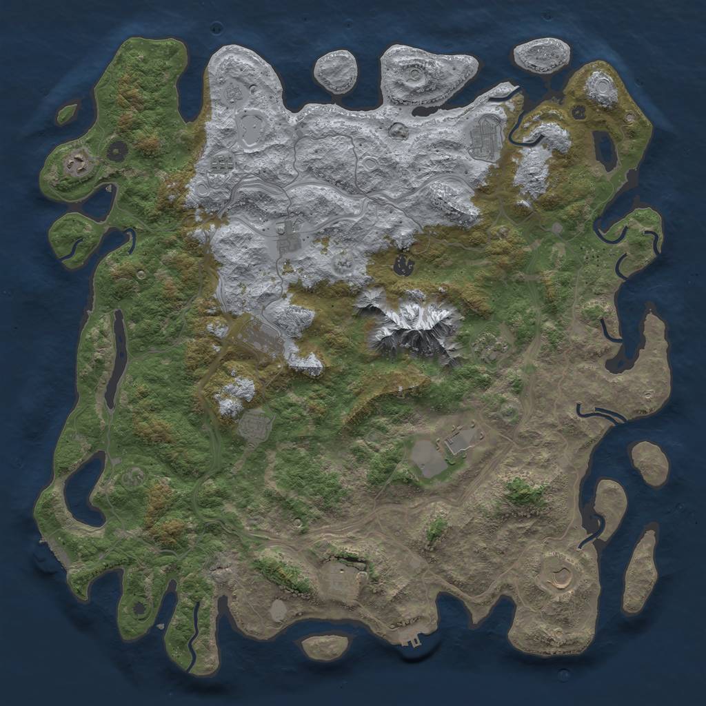 Rust Map: Procedural Map, Size: 5000, Seed: 1014151769, 18 Monuments