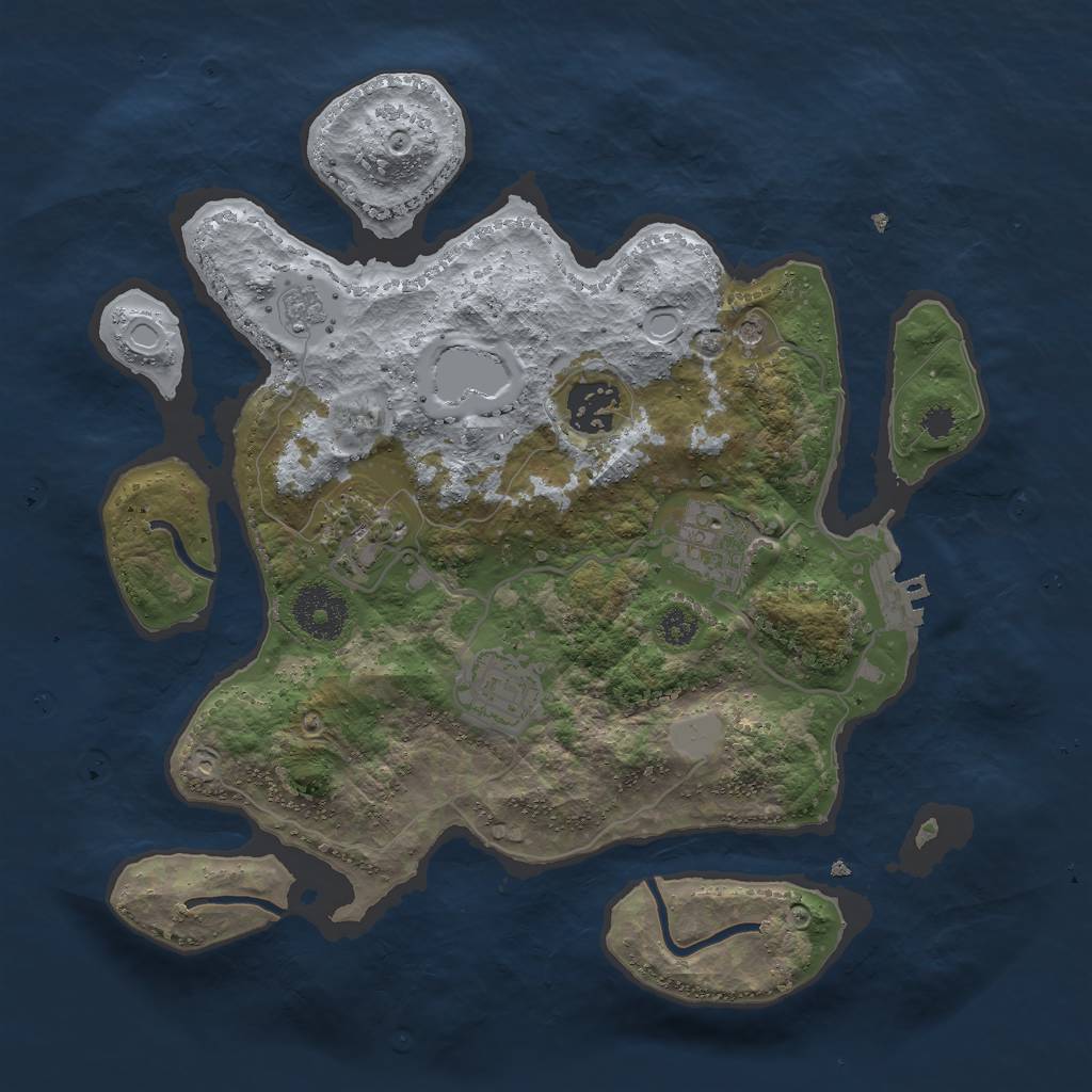Rust Map: Procedural Map, Size: 3000, Seed: 781613516, 10 Monuments