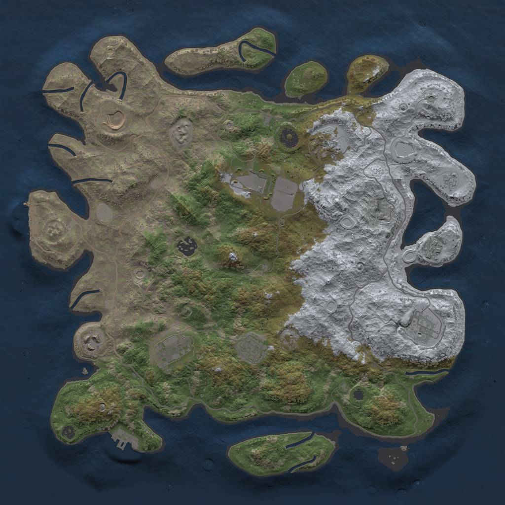 Rust Map: Procedural Map, Size: 4000, Seed: 226361694, 16 Monuments