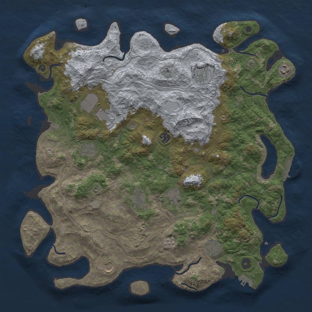 Rust Map: Procedural Map, Size: 4500, Seed: 39660301, 17 Monuments