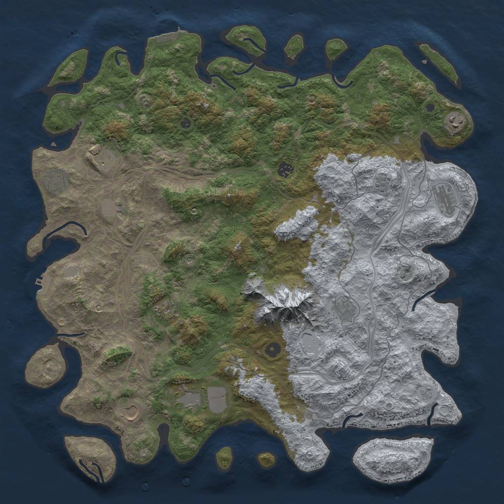 Rust Map: Procedural Map, Size: 5000, Seed: 846774713, 18 Monuments