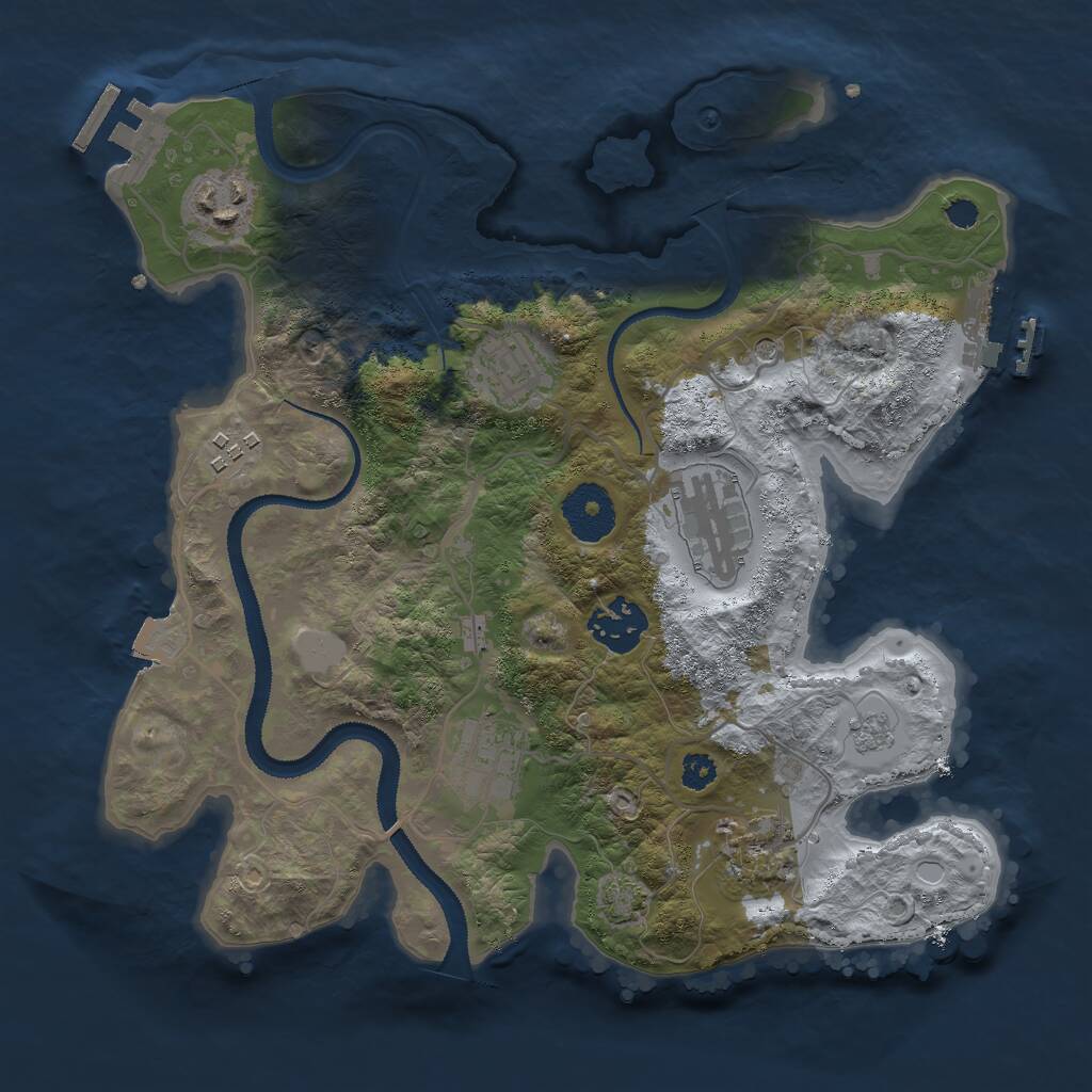 Rust Map: Procedural Map, Size: 3000, Seed: 59022327, 13 Monuments