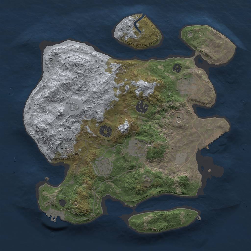 Rust Map: Procedural Map, Size: 3000, Seed: 806263299, 12 Monuments