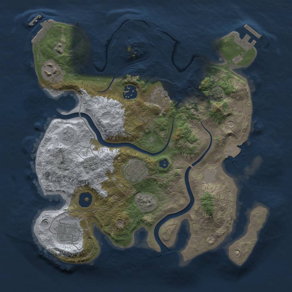 Rust Map: Procedural Map, Size: 3000, Seed: 2008355473, 12 Monuments