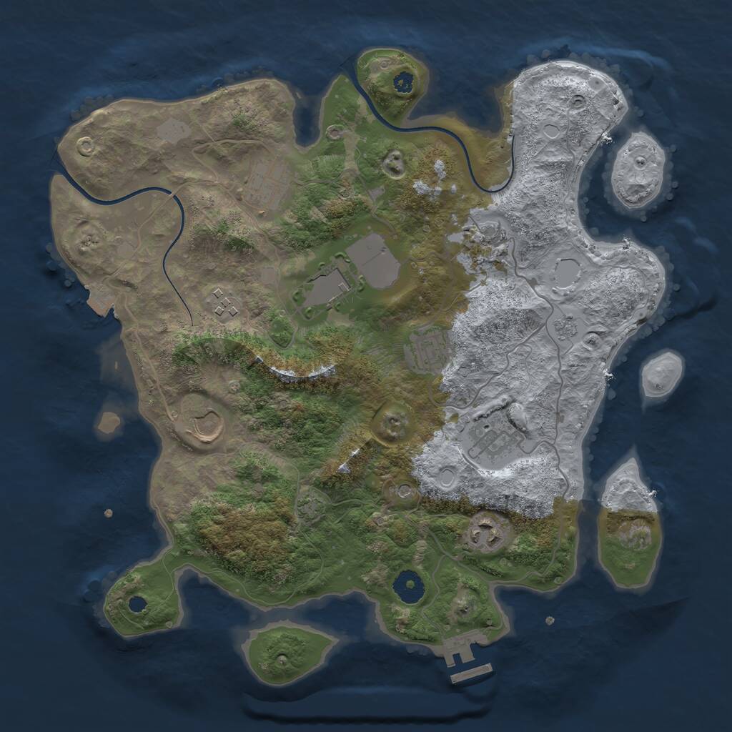 Rust Map: Procedural Map, Size: 3500, Seed: 51559064, 13 Monuments