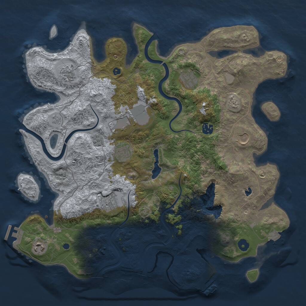 Rust Map: Procedural Map, Size: 4000, Seed: 2092780098, 15 Monuments