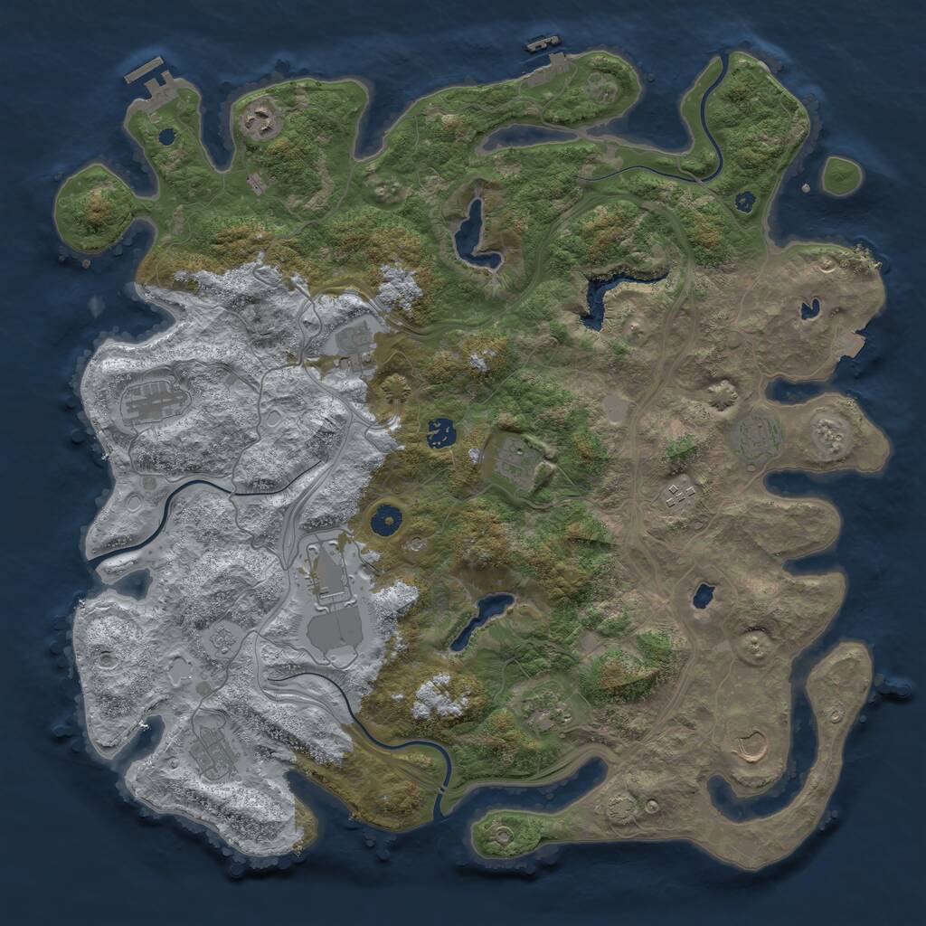 Rust Map: Procedural Map, Size: 4500, Seed: 7866144, 17 Monuments
