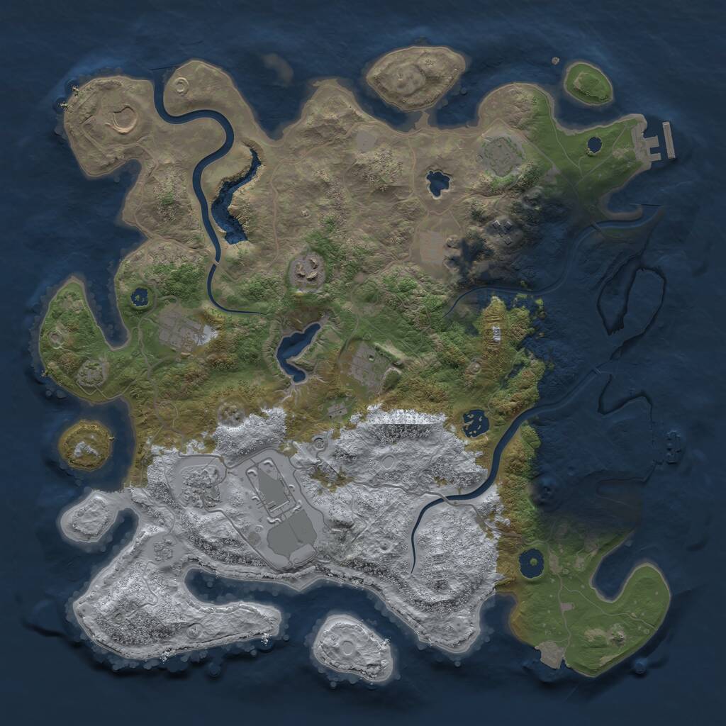 Rust Map: Procedural Map, Size: 4000, Seed: 732989842, 16 Monuments