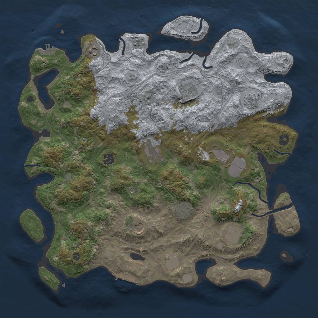 Rust Map: Procedural Map, Size: 4250, Seed: 12896410, 18 Monuments