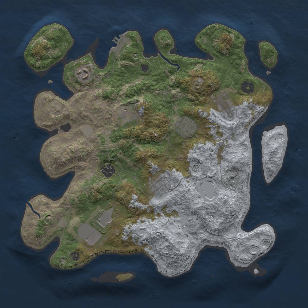 Rust Map: Procedural Map, Size: 3500, Seed: 85974928, 13 Monuments