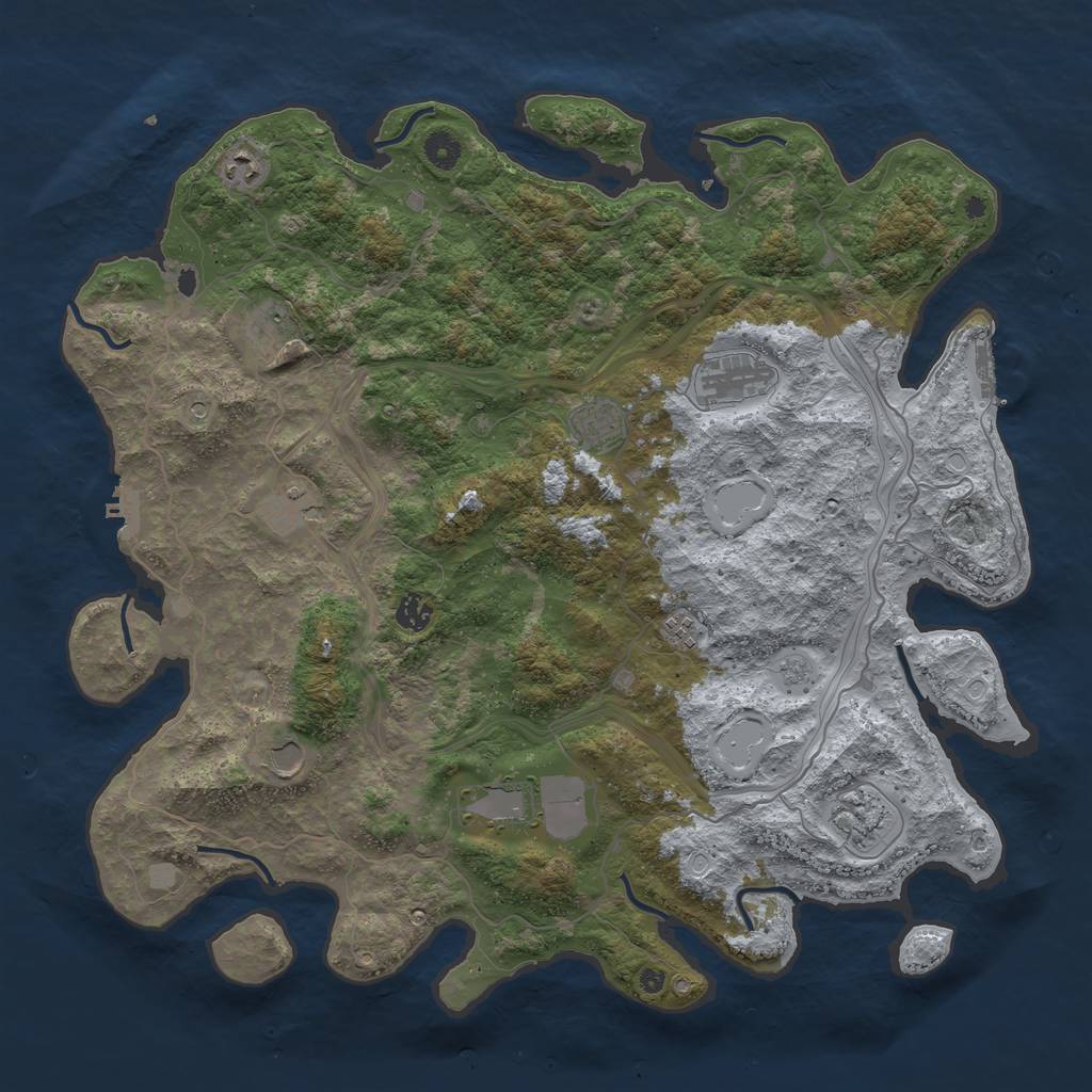 Rust Map: Procedural Map, Size: 4500, Seed: 832928819, 17 Monuments