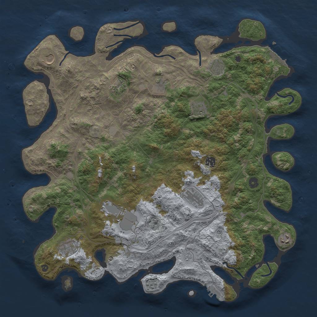 Rust Map: Procedural Map, Size: 4500, Seed: 30968914, 18 Monuments