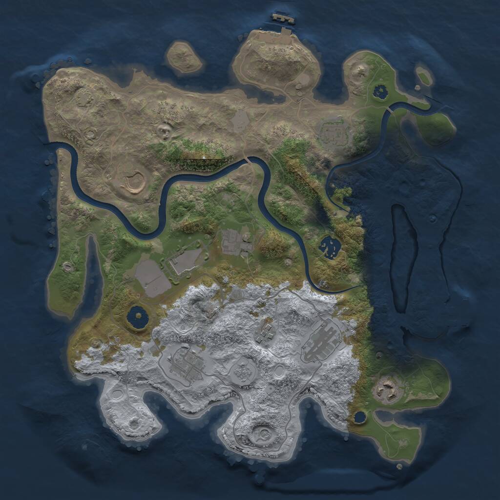 Rust Map: Procedural Map, Size: 3500, Seed: 6360271, 15 Monuments