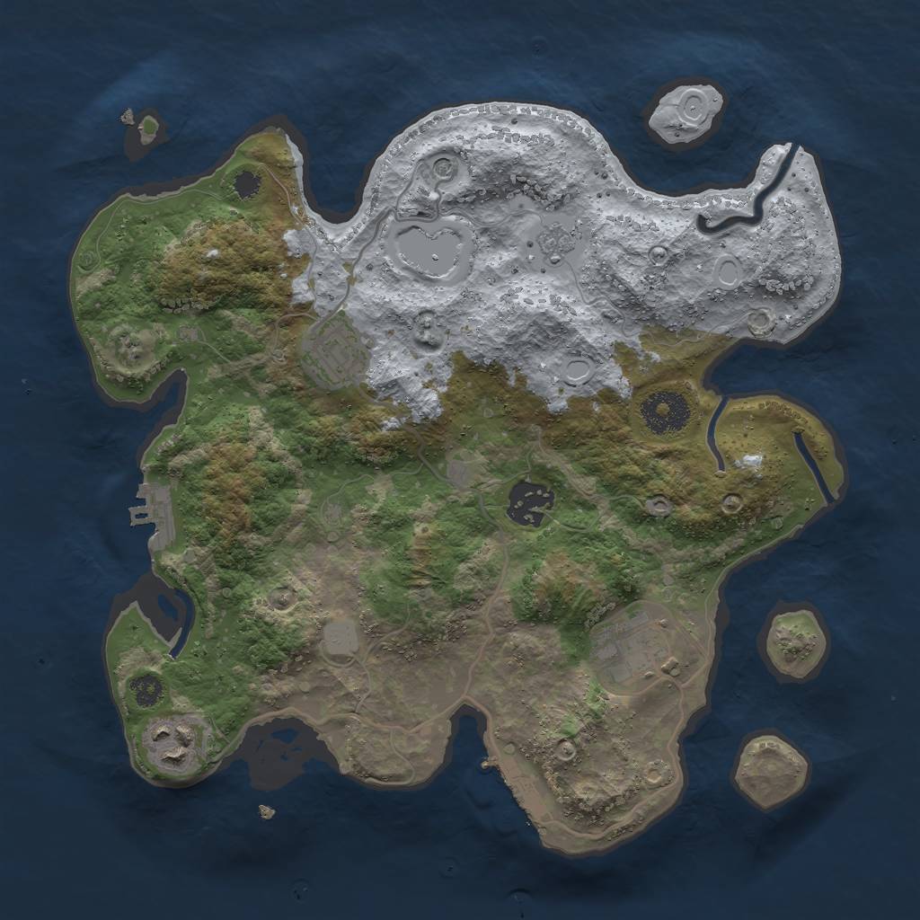 Rust Map: Procedural Map, Size: 3000, Seed: 2453662, 11 Monuments