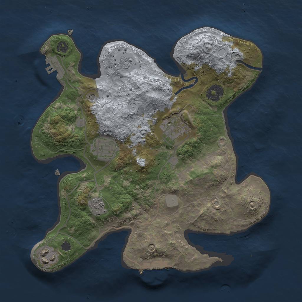 Rust Map: Procedural Map, Size: 2700, Seed: 634479395, 11 Monuments