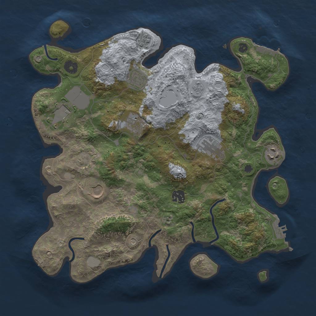 Rust Map: Procedural Map, Size: 3500, Seed: 15007512, 15 Monuments
