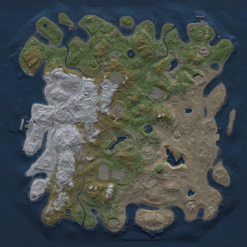 Rust Map: Procedural Map, Size: 4500, Seed: 503615974, 16 Monuments