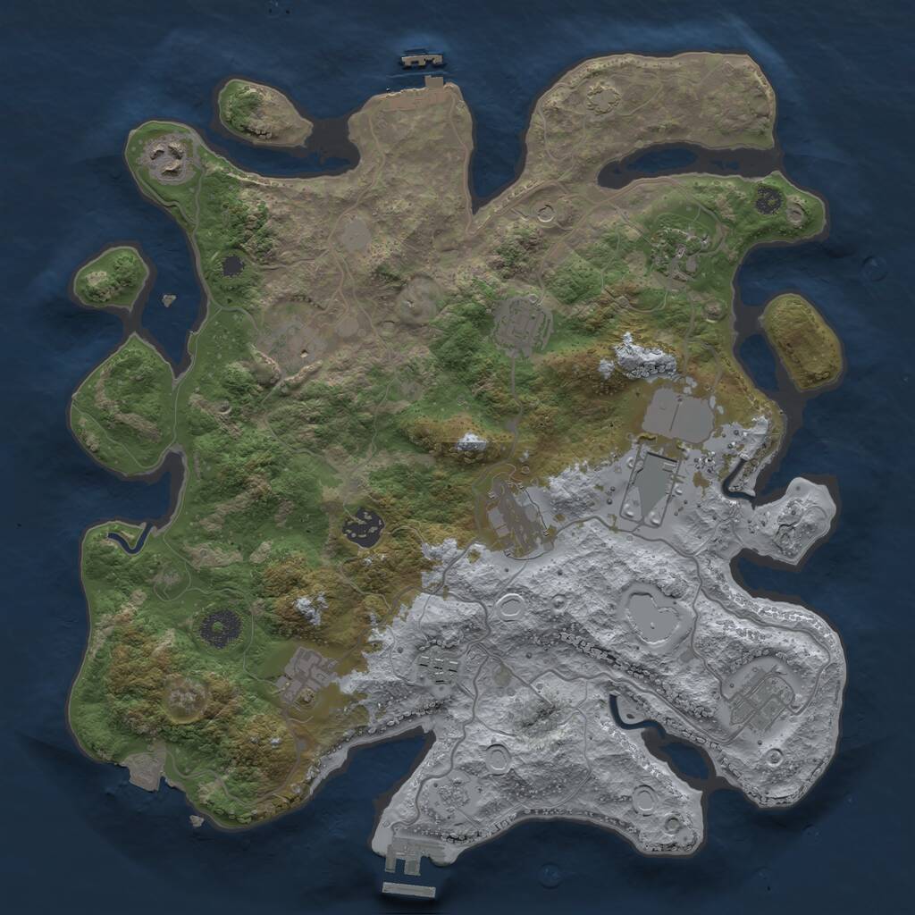 Rust Map: Procedural Map, Size: 3500, Seed: 23358320, 16 Monuments