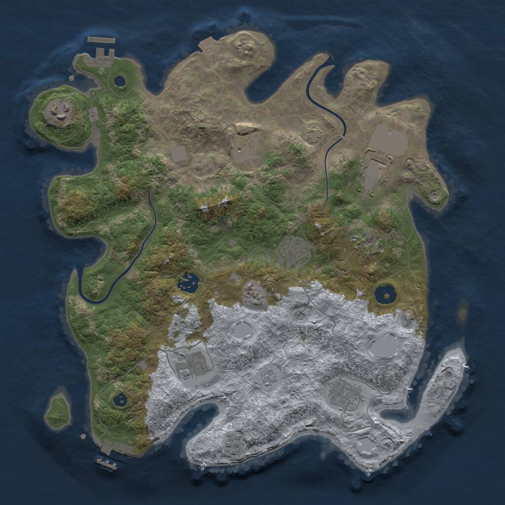 Rust Map: Procedural Map, Size: 3650, Seed: 14796030, 15 Monuments