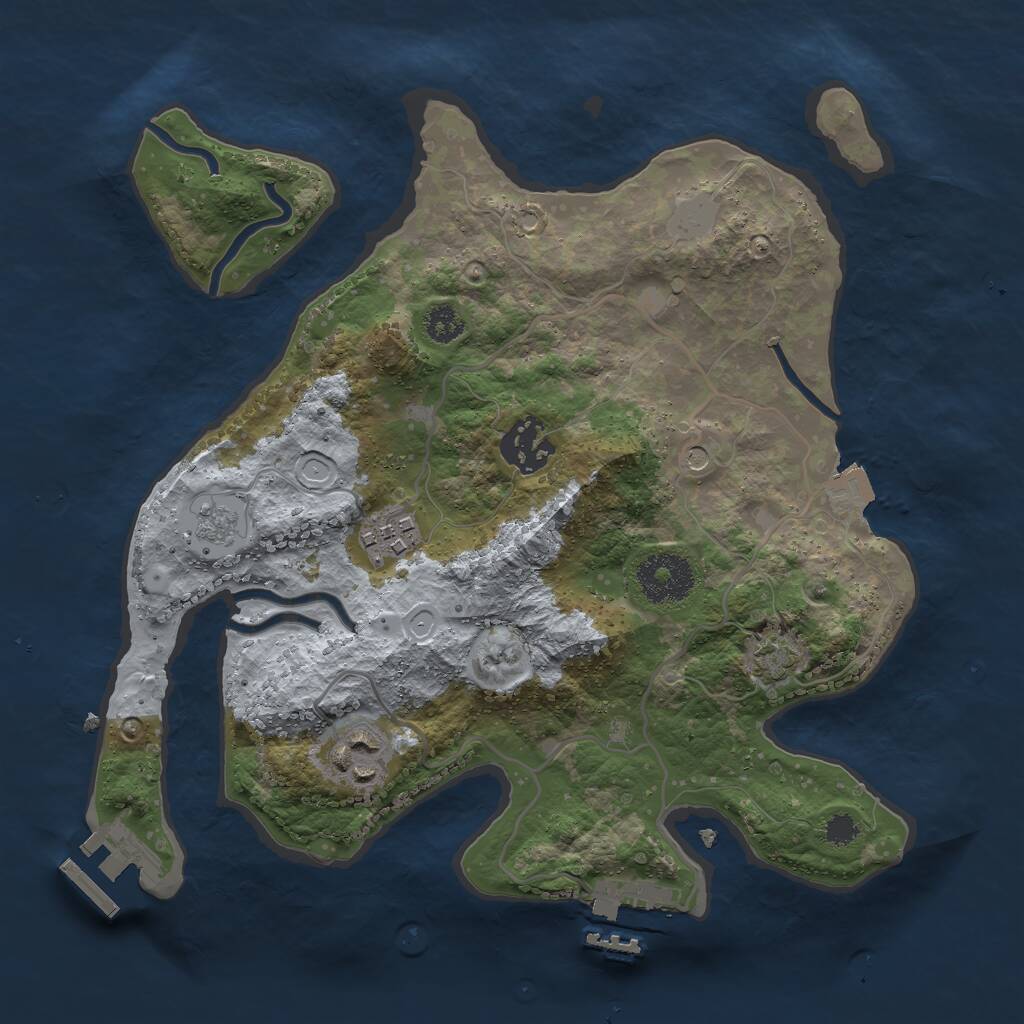 Rust Map: Procedural Map, Size: 2850, Seed: 854132245, 9 Monuments