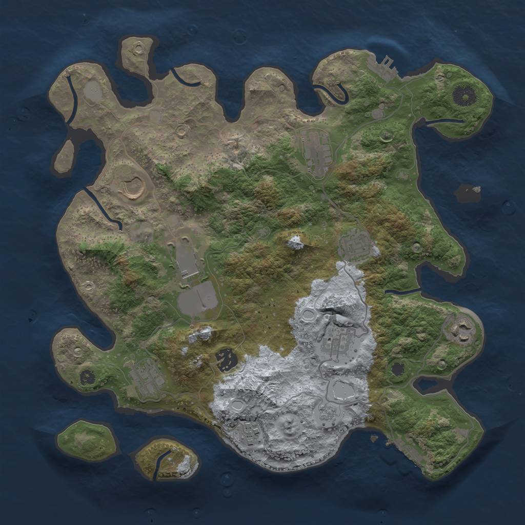 Rust Map: Procedural Map, Size: 3500, Seed: 98514, 15 Monuments