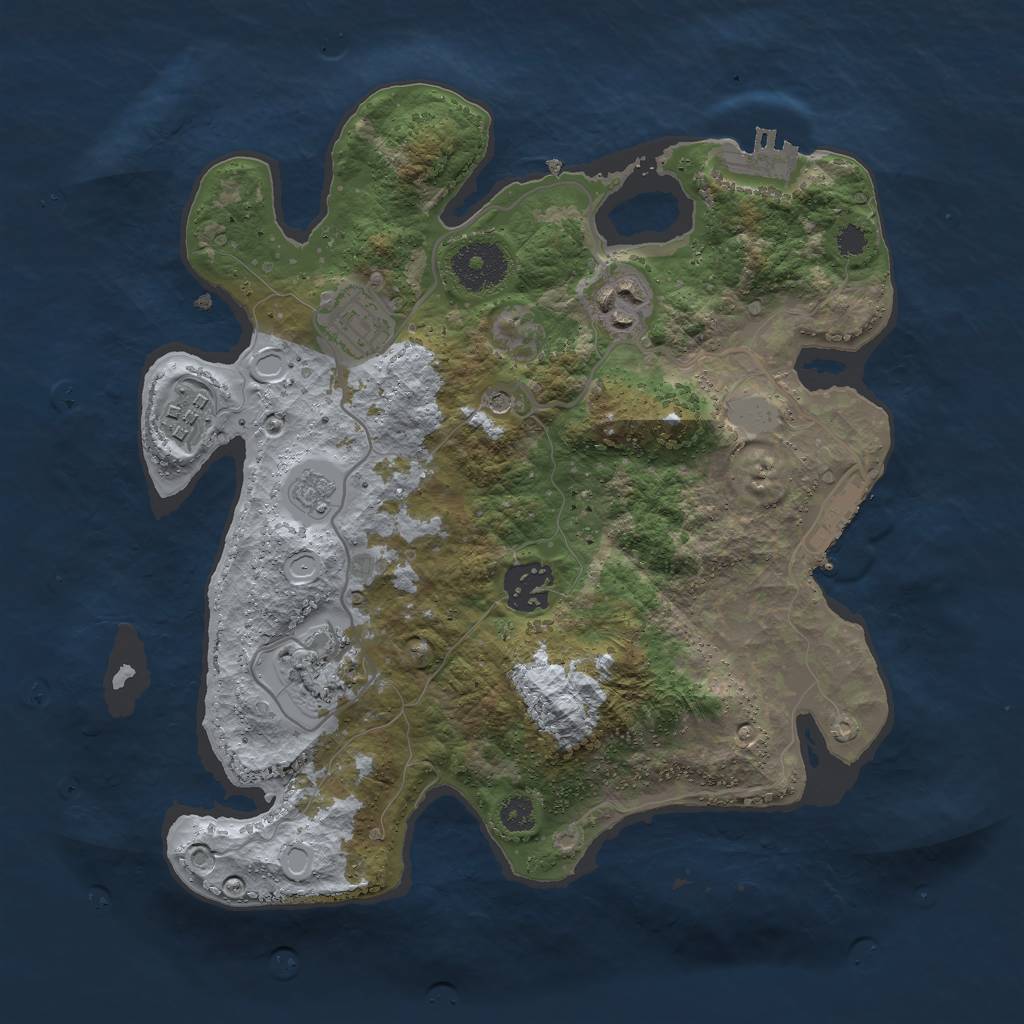 Rust Map: Procedural Map, Size: 3000, Seed: 45676, 12 Monuments