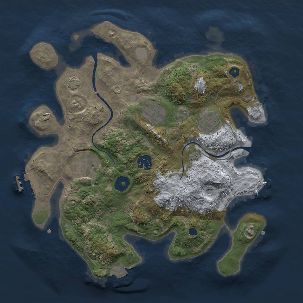 Rust Map: Procedural Map, Size: 3000, Seed: 6846997, 8 Monuments