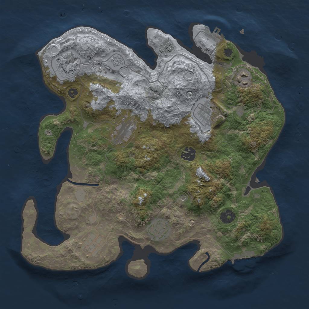 Rust Map: Procedural Map, Size: 3250, Seed: 724087623, 15 Monuments