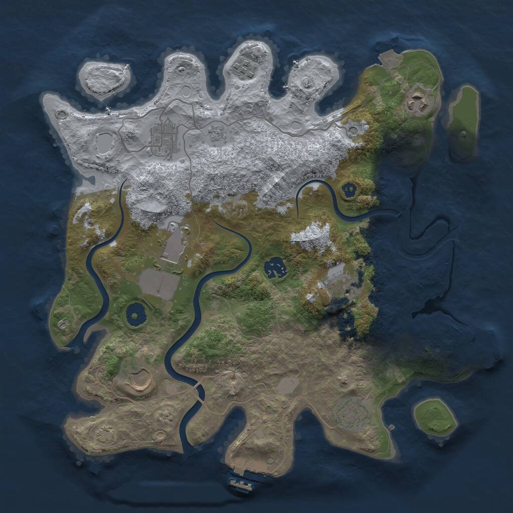 Rust Map: Procedural Map, Size: 3500, Seed: 1538914, 14 Monuments