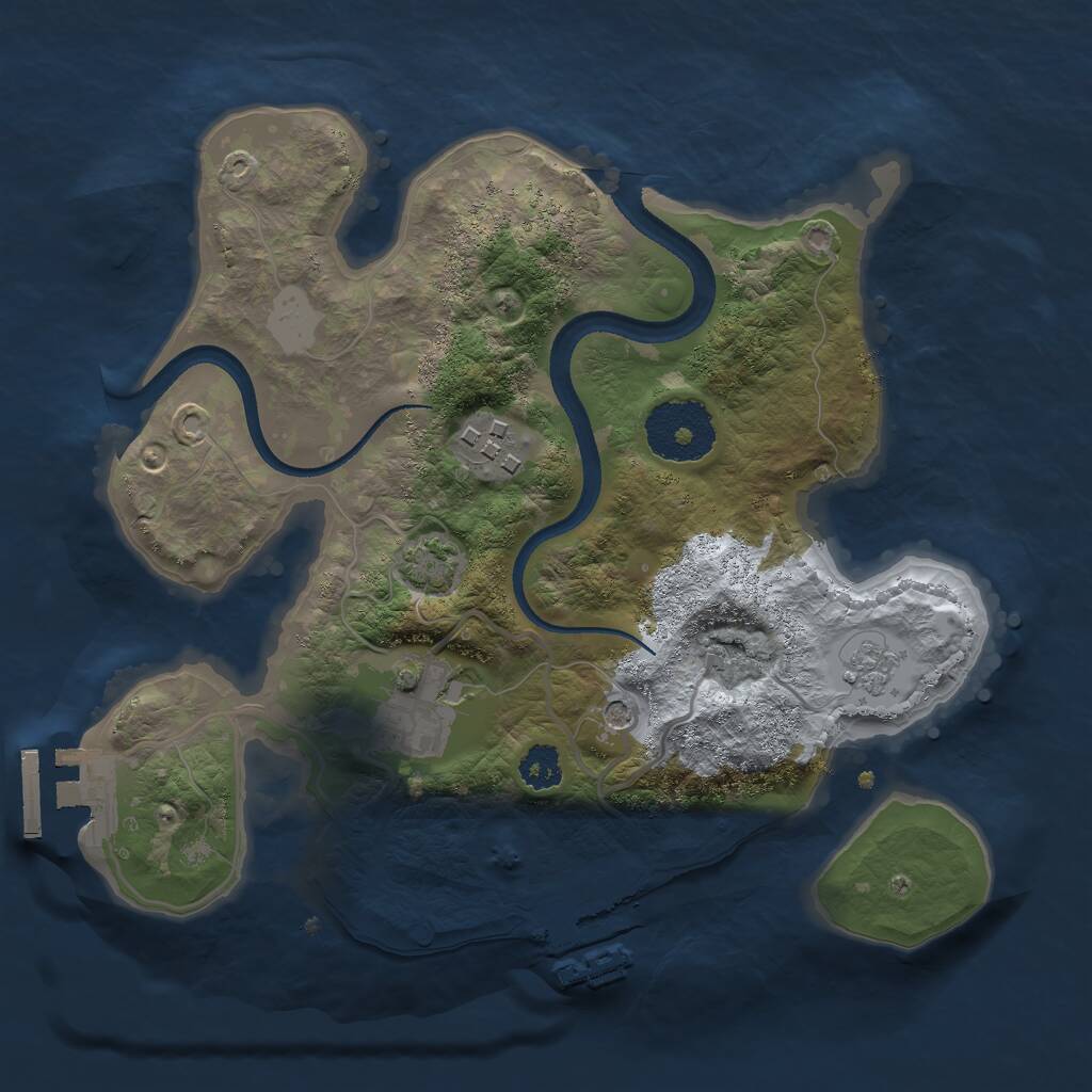 Rust Map: Procedural Map, Size: 2500, Seed: 137473, 8 Monuments