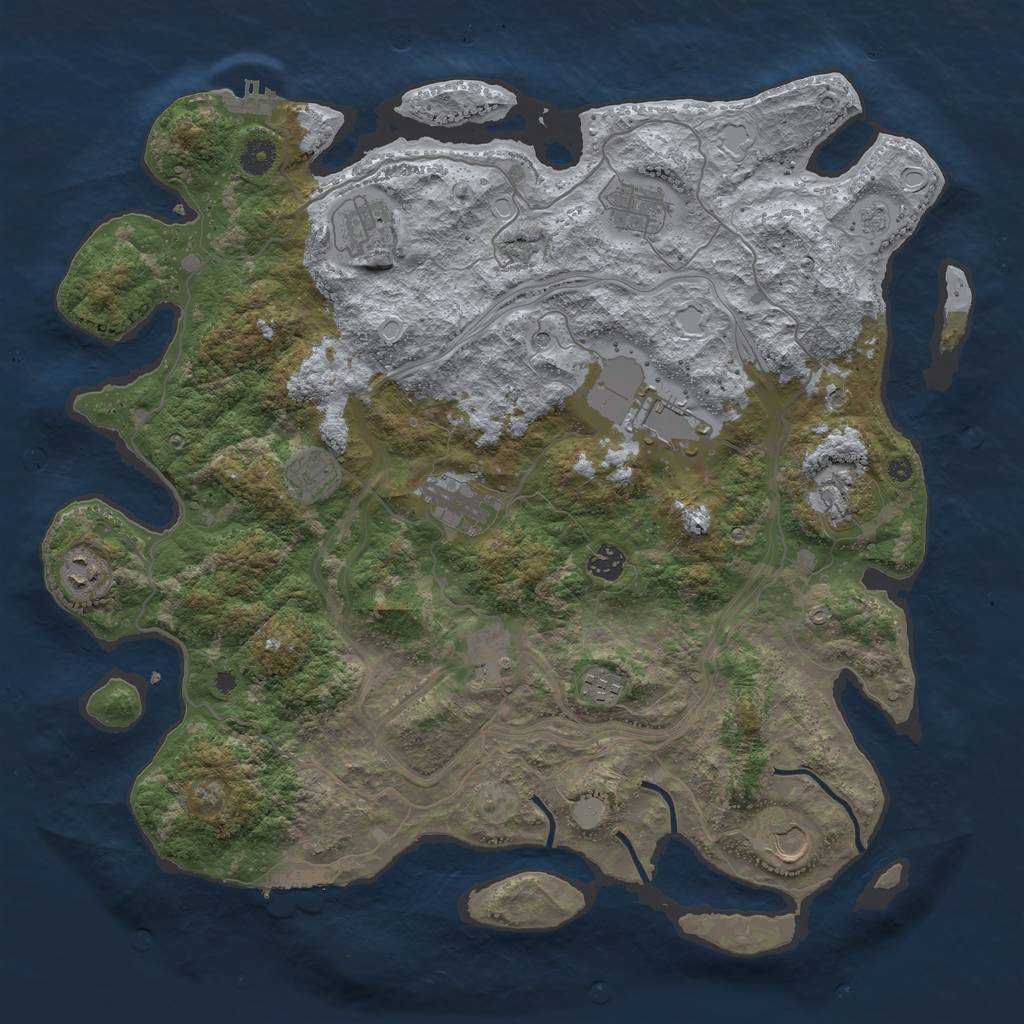 Rust Map: Procedural Map, Size: 4250, Seed: 272262515, 18 Monuments