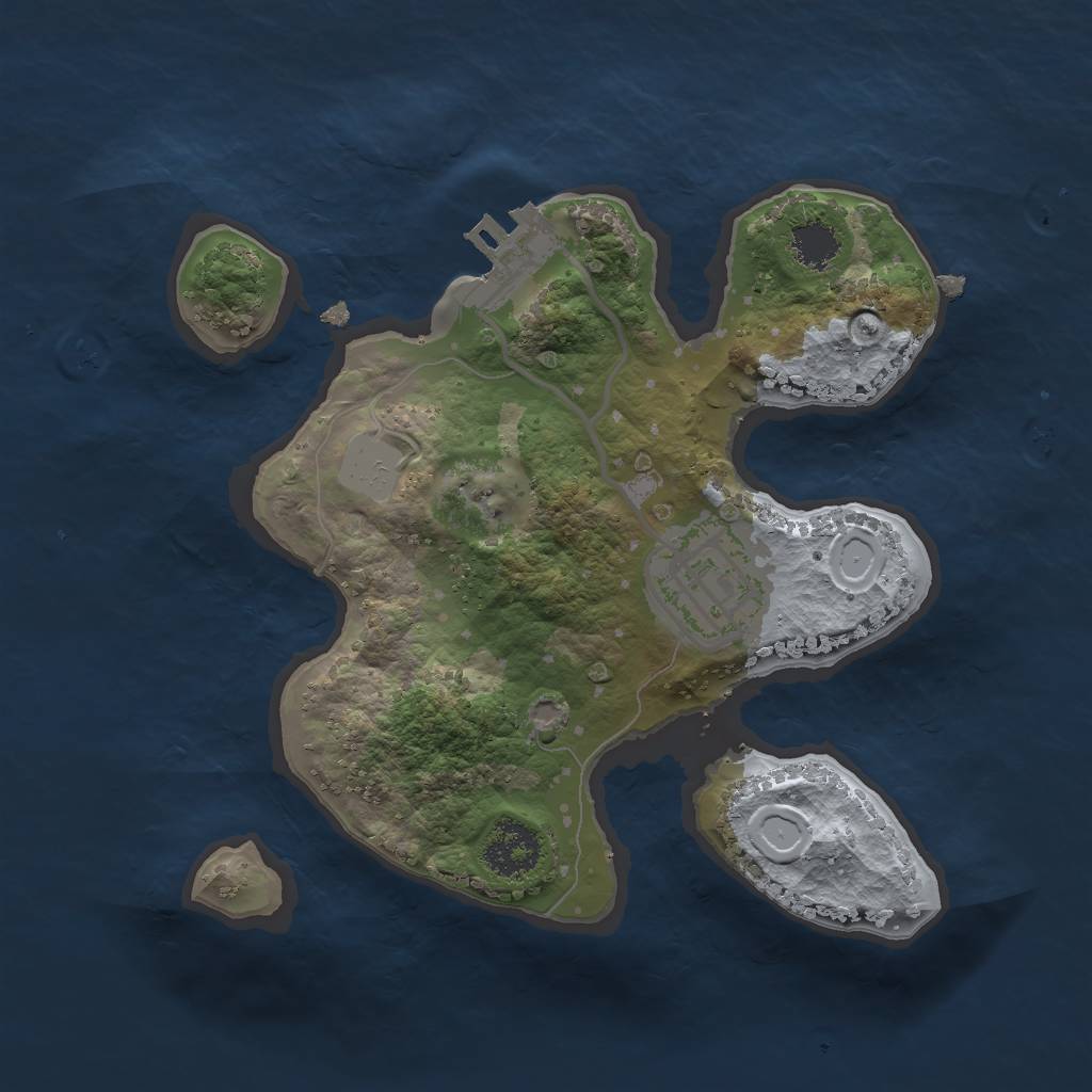 Rust Map: Procedural Map, Size: 2000, Seed: 774, 5 Monuments