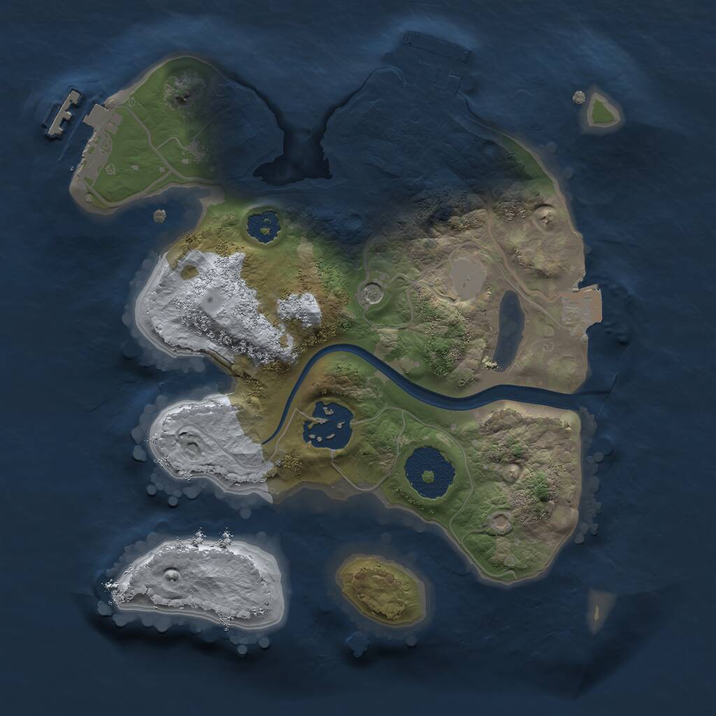 Rust Map: Procedural Map, Size: 2200, Seed: 6427, 5 Monuments