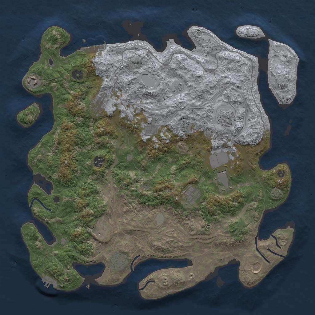 Rust Map: Procedural Map, Size: 4250, Seed: 1275735667, 19 Monuments
